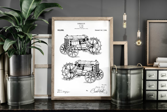 Download Tractor 1919 Patent Art Poster Blueprint - 1919 Collection